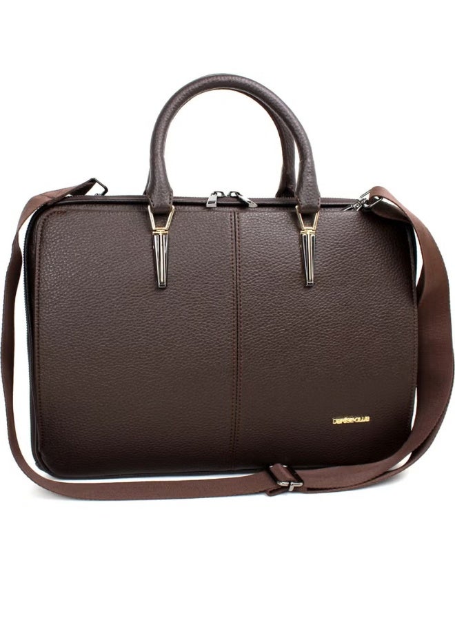 Derise Club Women Brown Hanging File Document 13 & 14 Inch Laptop and Briefcase - Image 3
